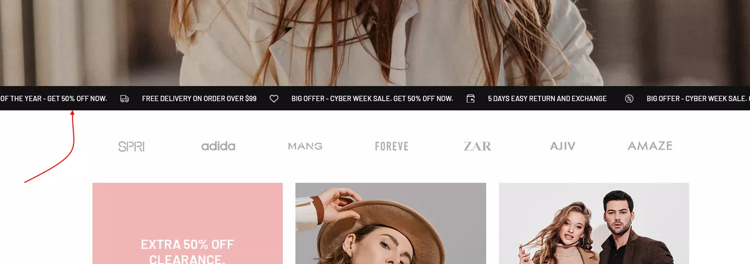 Premium Shopify Theme - Scrolling content