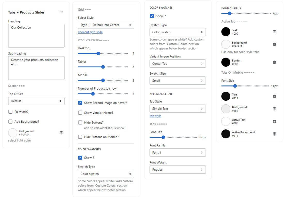 Premium Shopify Theme - Collections Tabs and Products Slider
