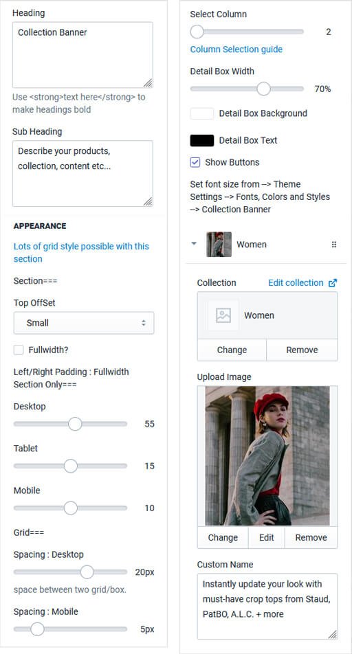 Premium Shopify Theme - Collection Banners