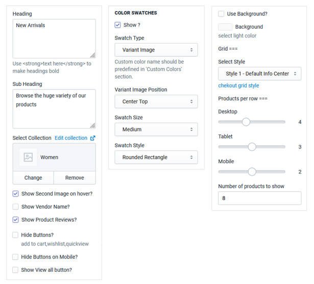 Premium Shopify Theme - Products Rows