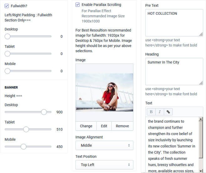 Premium Shopify Theme - Parallax Banner
