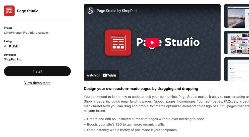 shopify page builder app