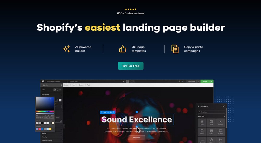 shopify page builder app