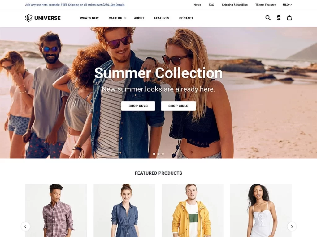 Universe is a multi-purpose Shopify theme