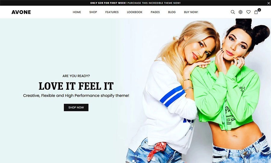 Avone best selling shopify theme on themeforest