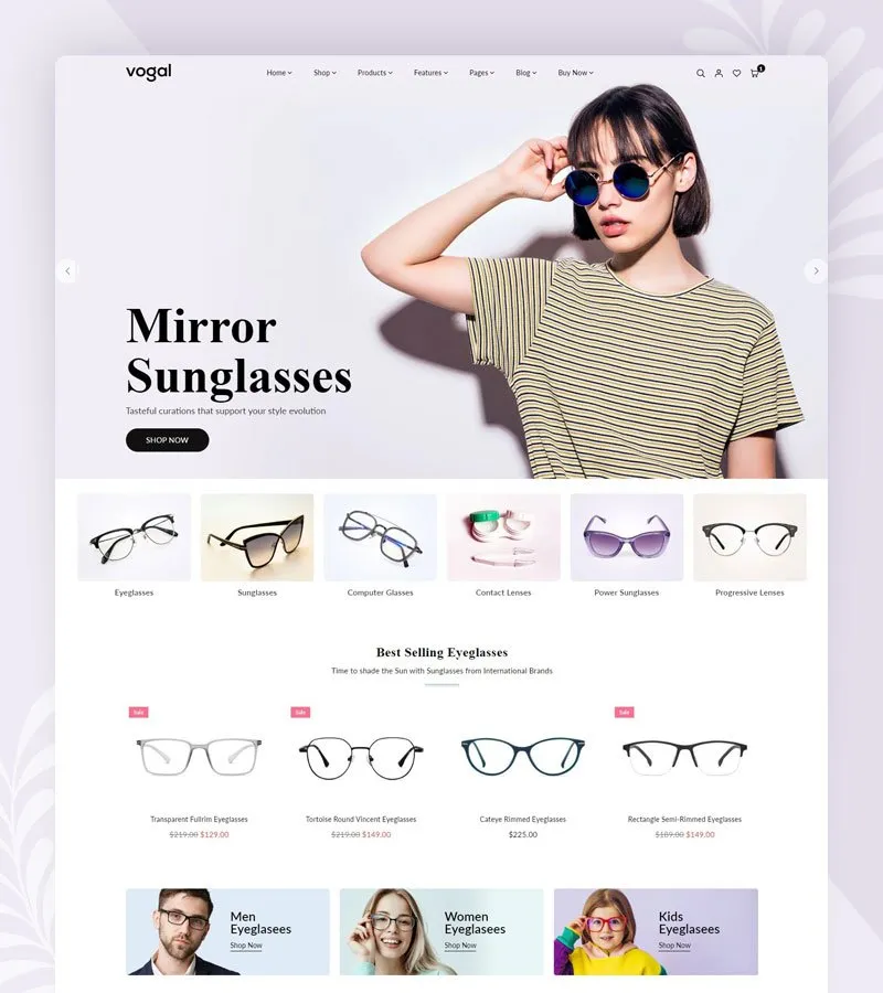 Eye glass shopify theme