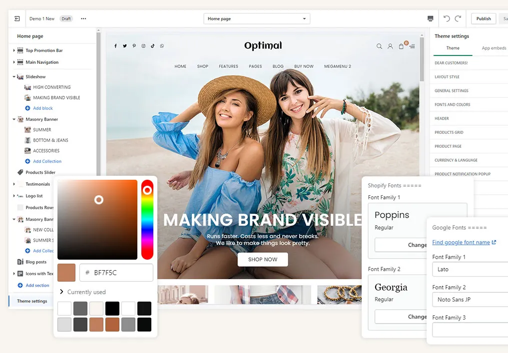 Optimal Shopify theme customization