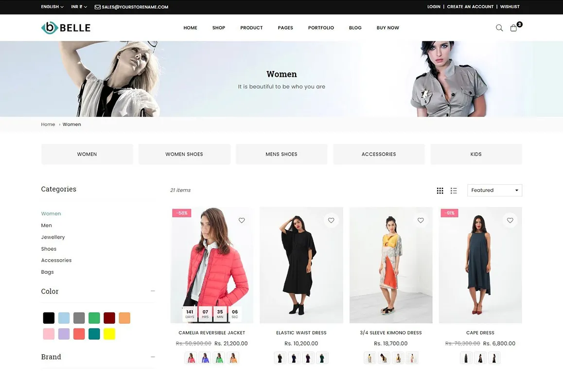 Collection page design