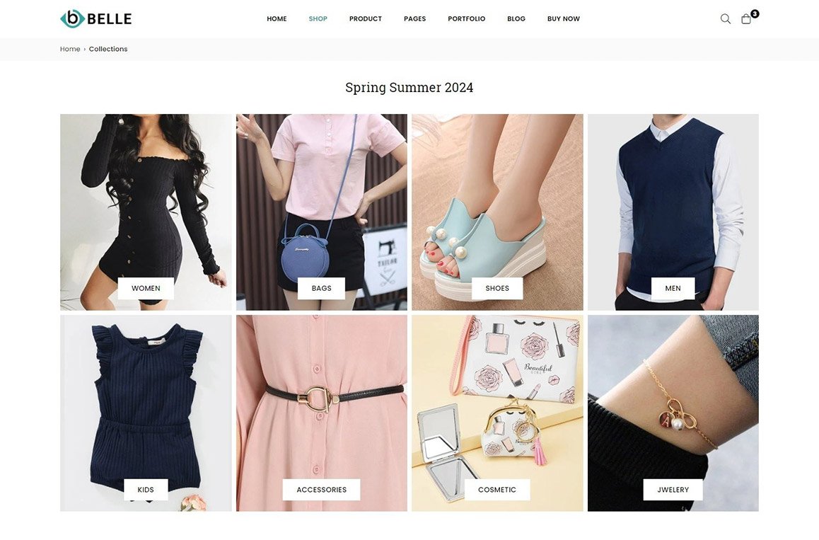 Belle portfolio page