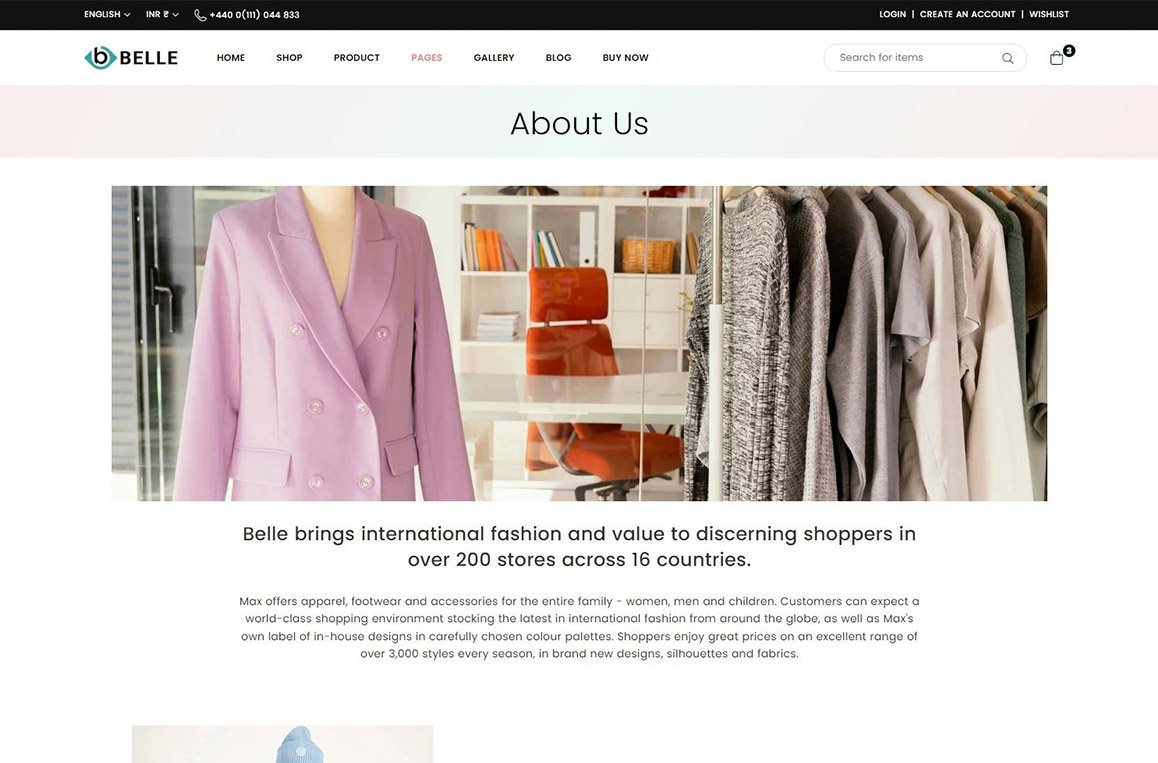 About us page design