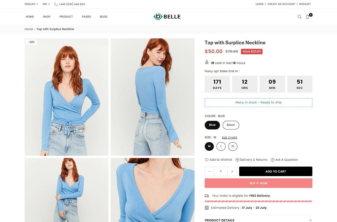 Product page two column gallery