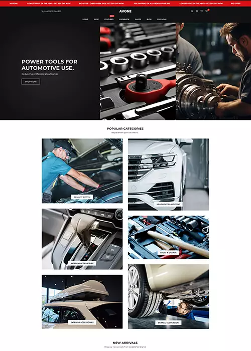 Auto parts demo store