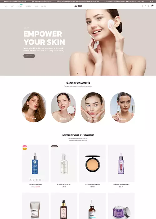 Shopify theme Skincare demo