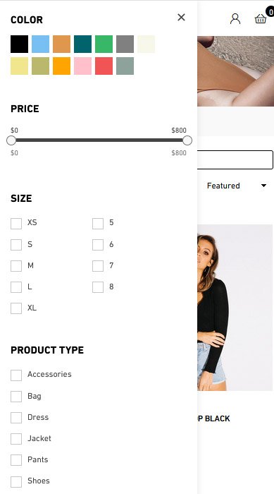 Mobile filters drawer