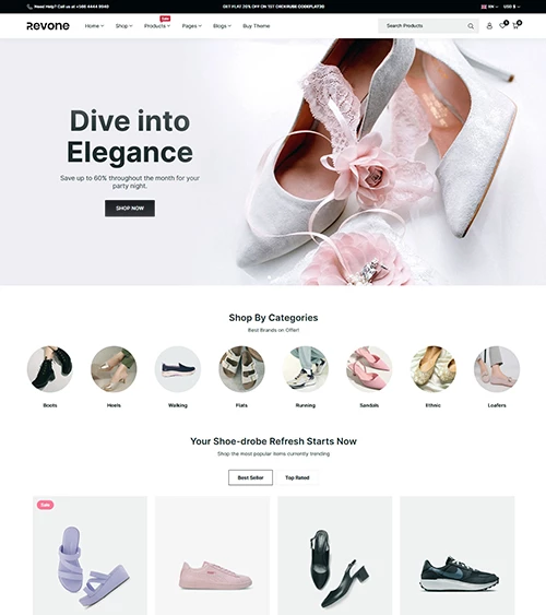 Revone shopify theme: Footwear