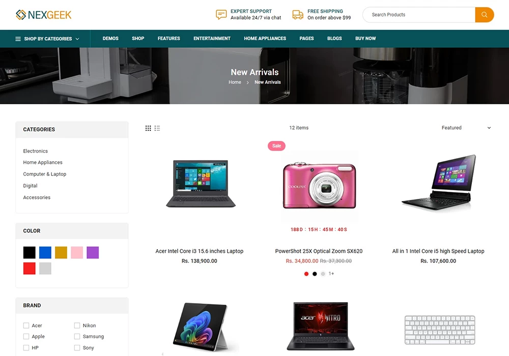 NexGeek Collection page style 1