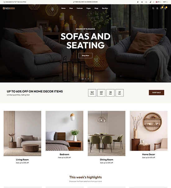 NextGeek shpoify furniture theme