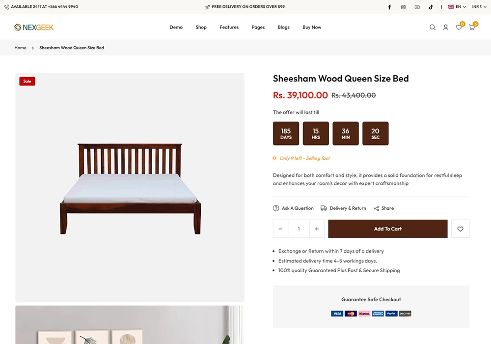 NexGeek product page layout 2