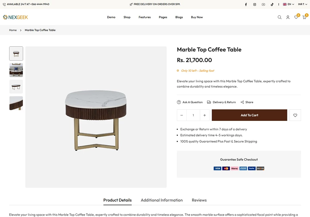 NexGeek: Media gallery with left thumbnails