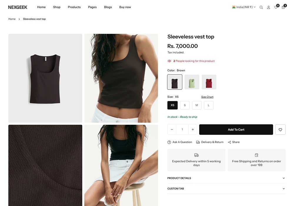 NexGeek product page two column media