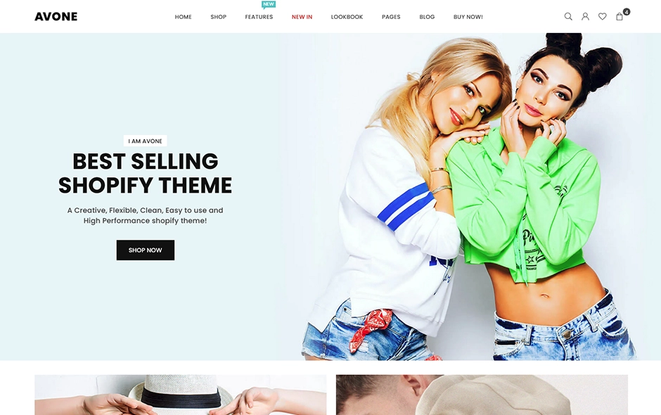 Avone a best selling shopify theme on themeforest