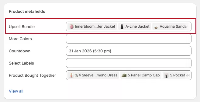 Select products for Upsell Products Bundle