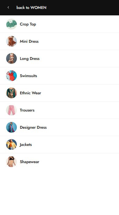 Mobile menu design in Avone shopify theme