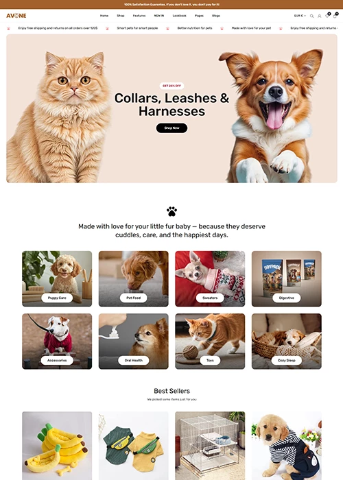 Avone- Pets store demo