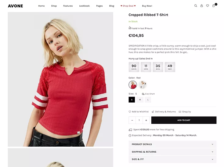 Avone shopify theme list view media gallery